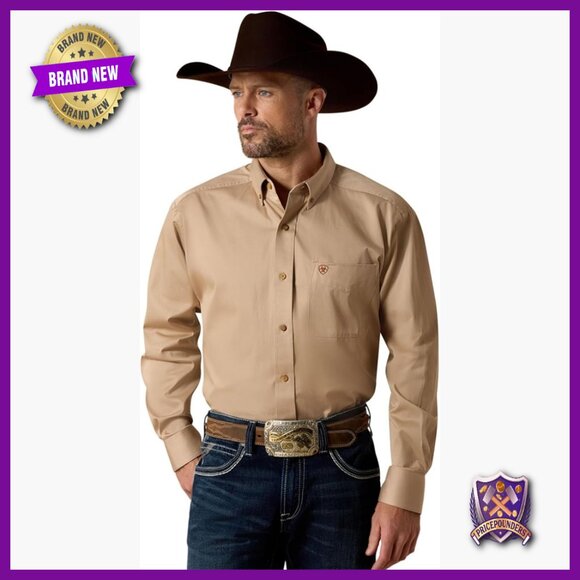 Men's Classic Fit Twill Button Down Shirt 100% Cotton Long Sleeve